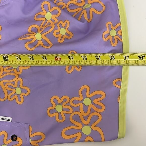 Men’s SVRN Sovereign CODE Swim Trunks Purple Orange Sz XL Elastic Waist 1 Pocket - Picture 10 of 13